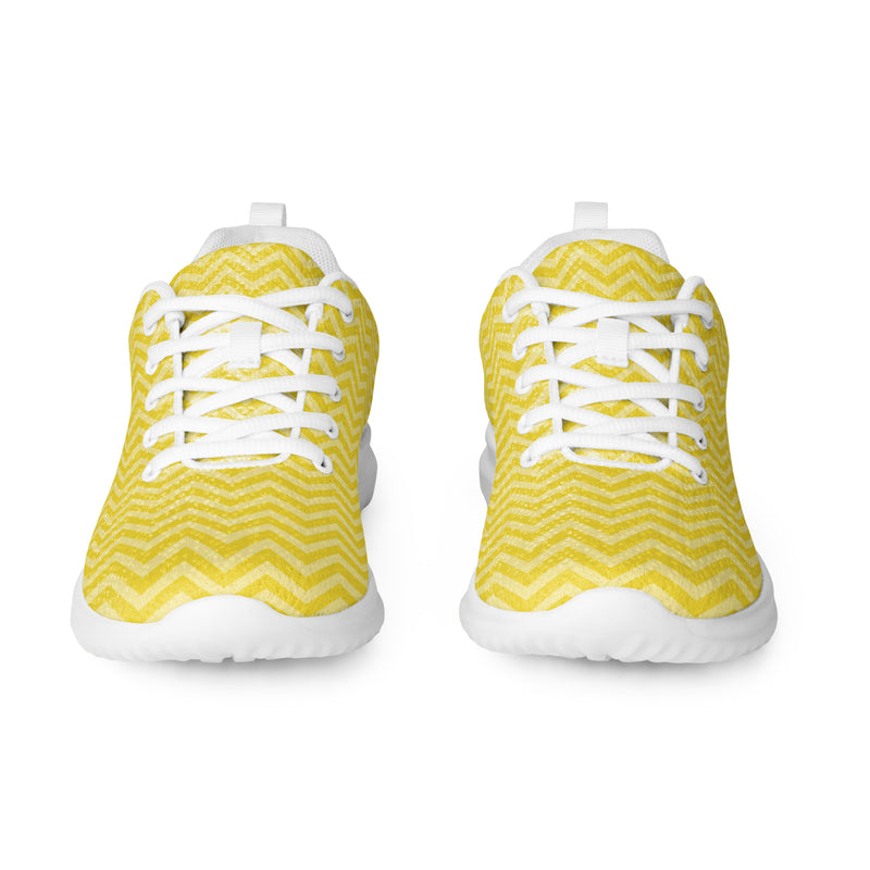 Yellow Herringbone Athletic #107 - Front View | HA!LO Canvas Sneakers