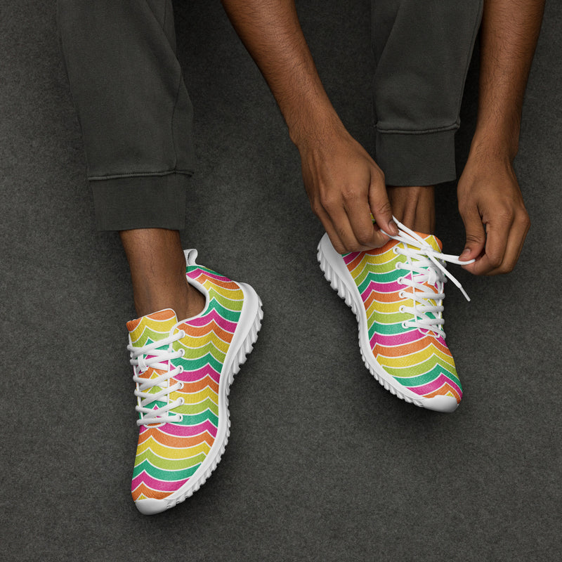 Rainbow Chevron Athletic #108 - Opposite Side | HA!LO Canvas Sneakers