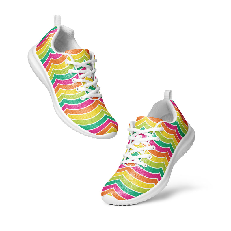 Rainbow Chevron Athletic #108 - Top Down View | HA!LO Canvas Sneakers