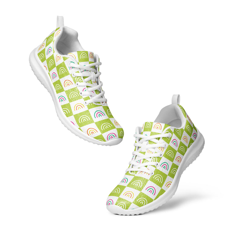 Lime Check Athletic #110 - Top Down View | HA!LO Canvas Sneakers