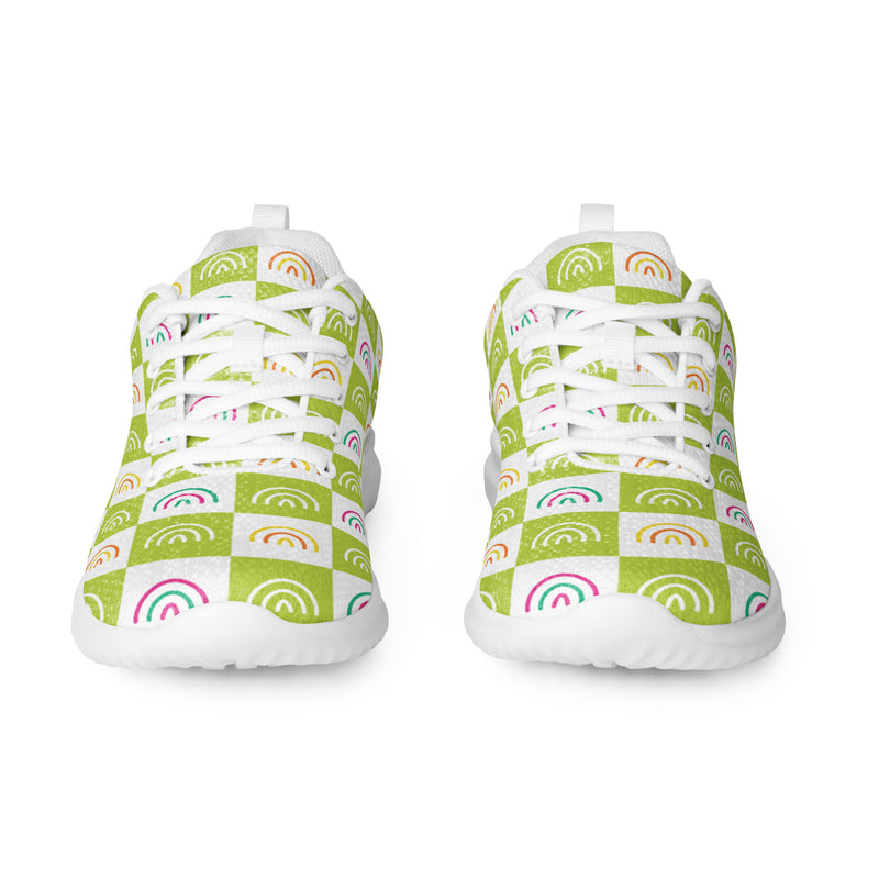 Lime Check Athletic #110 - Front View | HA!LO Canvas Sneakers