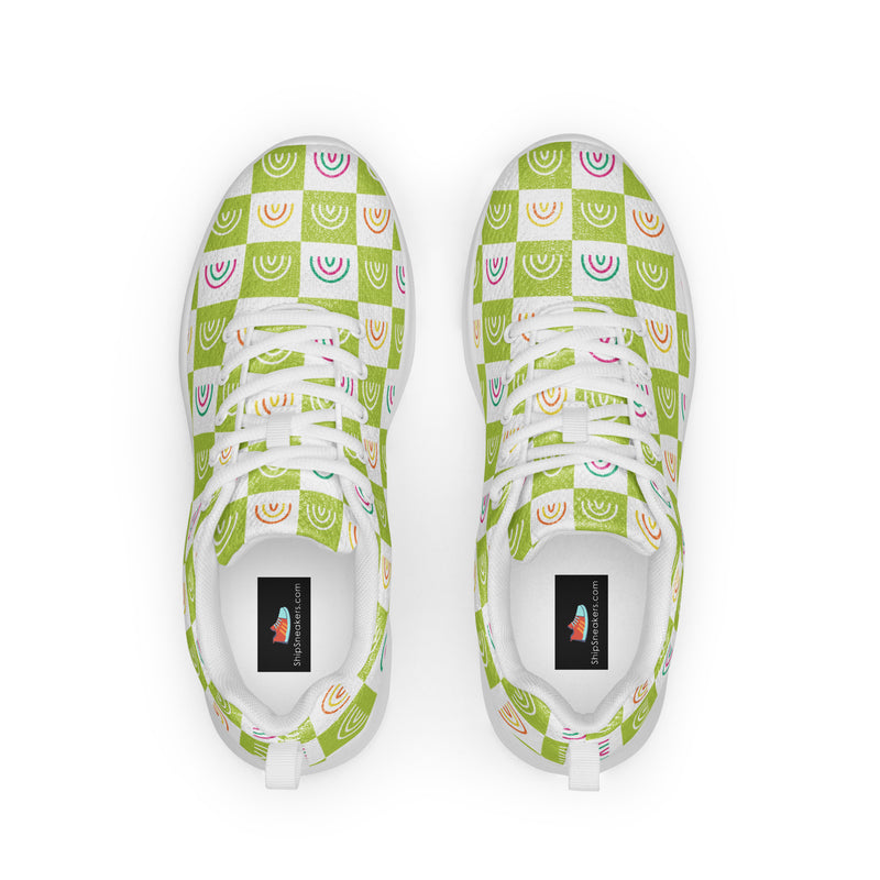 Lime Check Athletic #110 - Back View | HA!LO Canvas Sneakers