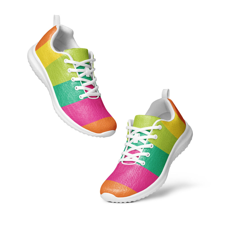 Rainbow Gradient Athletic #111 - Top Down View | HA!LO Canvas Sneakers
