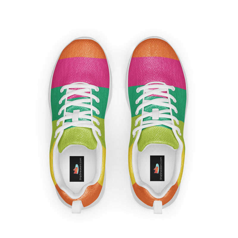Rainbow Gradient Athletic #111 - Back View | HA!LO Canvas Sneakers