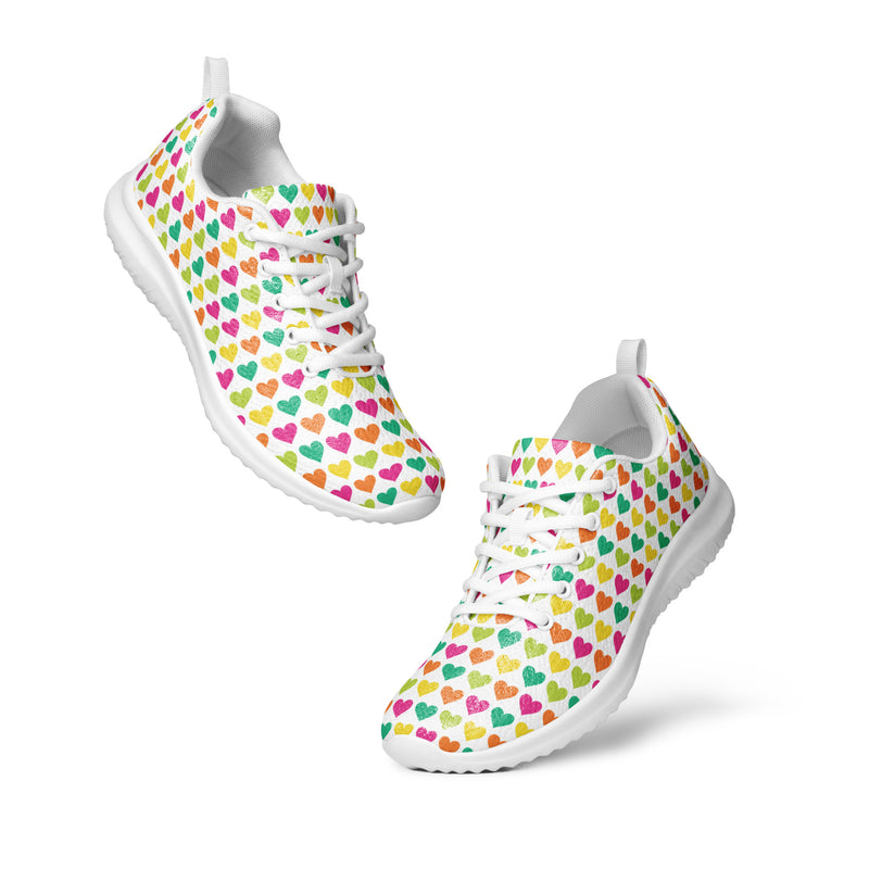 Rainbow Heart Athletic #112 - Top Down View | HA!LO Canvas Sneakers