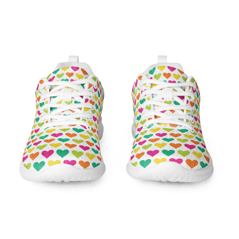 Rainbow Heart Athletic #112 - Front View | HA!LO Canvas Sneakers