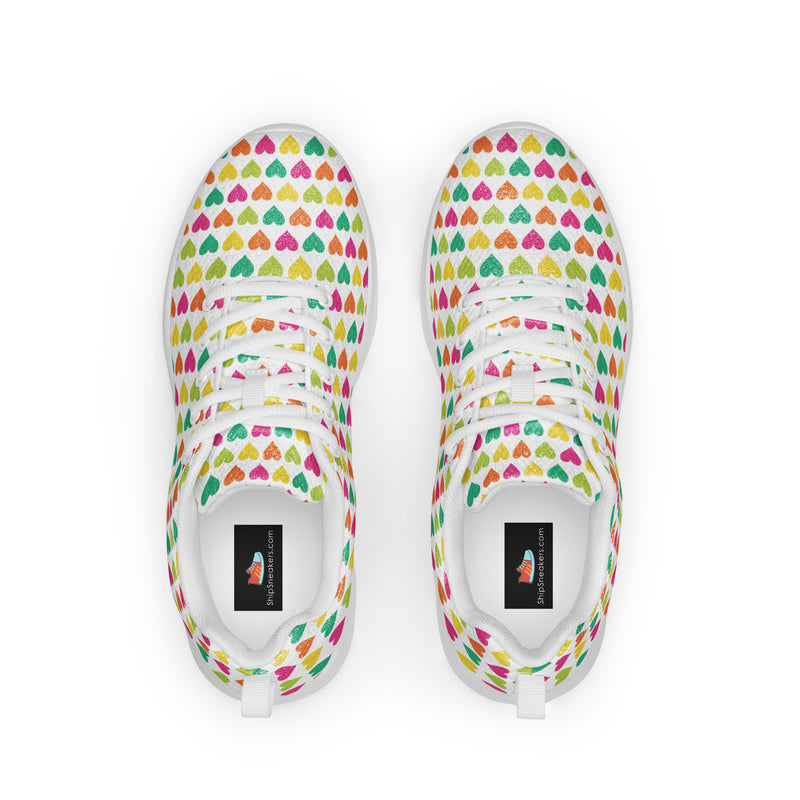 Rainbow Heart Athletic #112 - Back View | HA!LO Canvas Sneakers