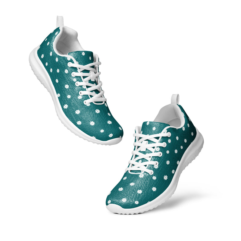 Dark Teal Dot Athletic #113 - Top Down View | HA!LO Canvas Sneakers