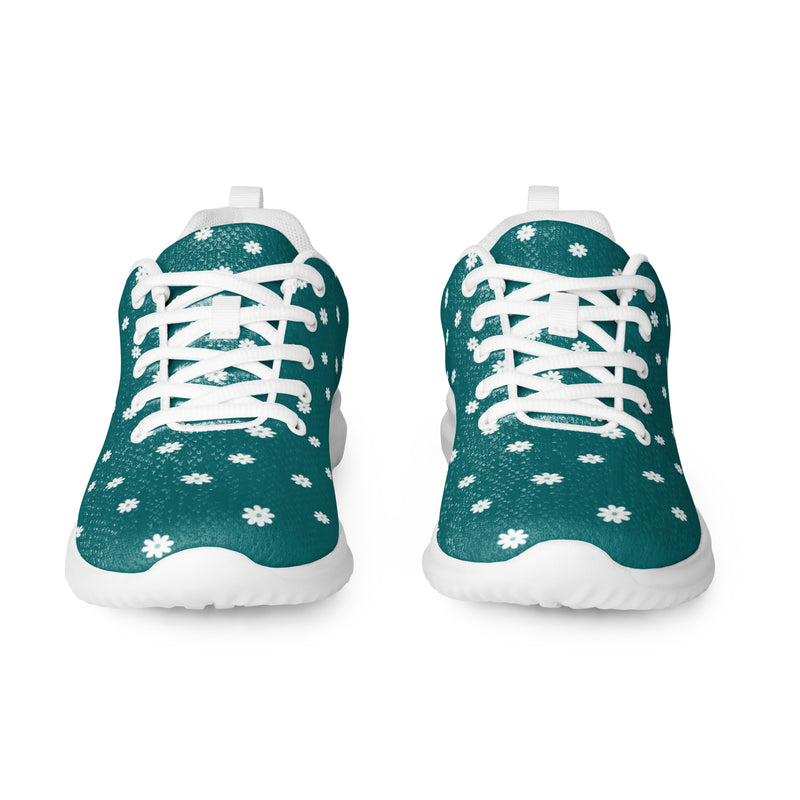 Dark Teal Dot Athletic #113 - Front View | HA!LO Canvas Sneakers