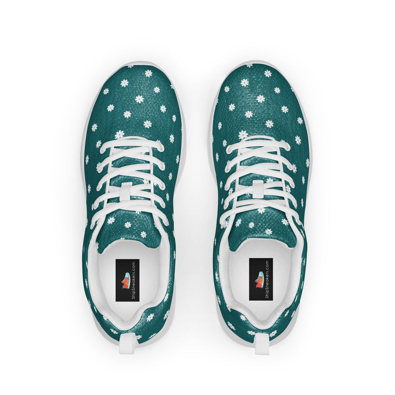 Dark Teal Dot Athletic #113 - Back View | HA!LO Canvas Sneakers