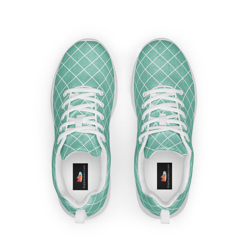 Mint Lattice Athletic #116 - Back View | HA!LO Canvas Sneakers