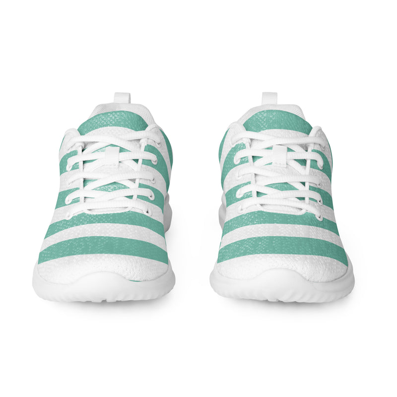 Mint Wide Stripe Athletic #117 - Front View | HA!LO Canvas Sneakers