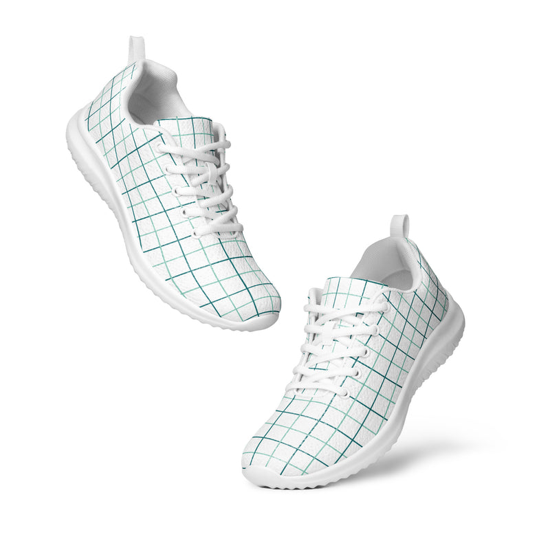 Teal Windowpane Athletic #118 - Top Down View | HA!LO Canvas Sneakers