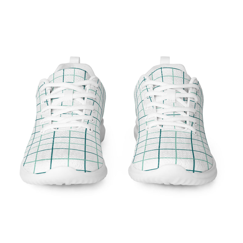 Teal Windowpane Athletic #118 - Front View | HA!LO Canvas Sneakers