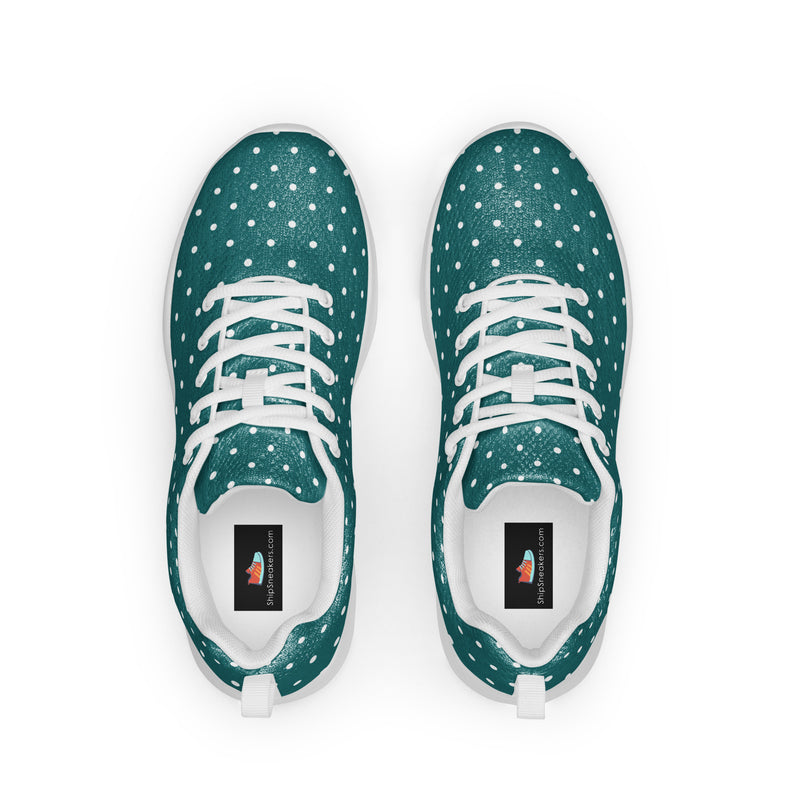 Teal Dot Athletic #120 - Back View | HA!LO Canvas Sneakers