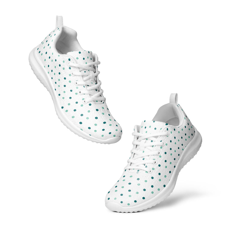 Mint Polka Dot Athletic #121 - Top Down View | HA!LO Canvas Sneakers