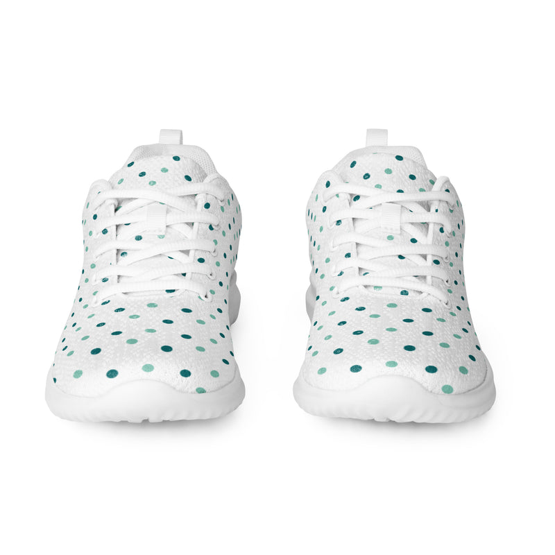 Mint Polka Dot Athletic #121 - Front View | HA!LO Canvas Sneakers