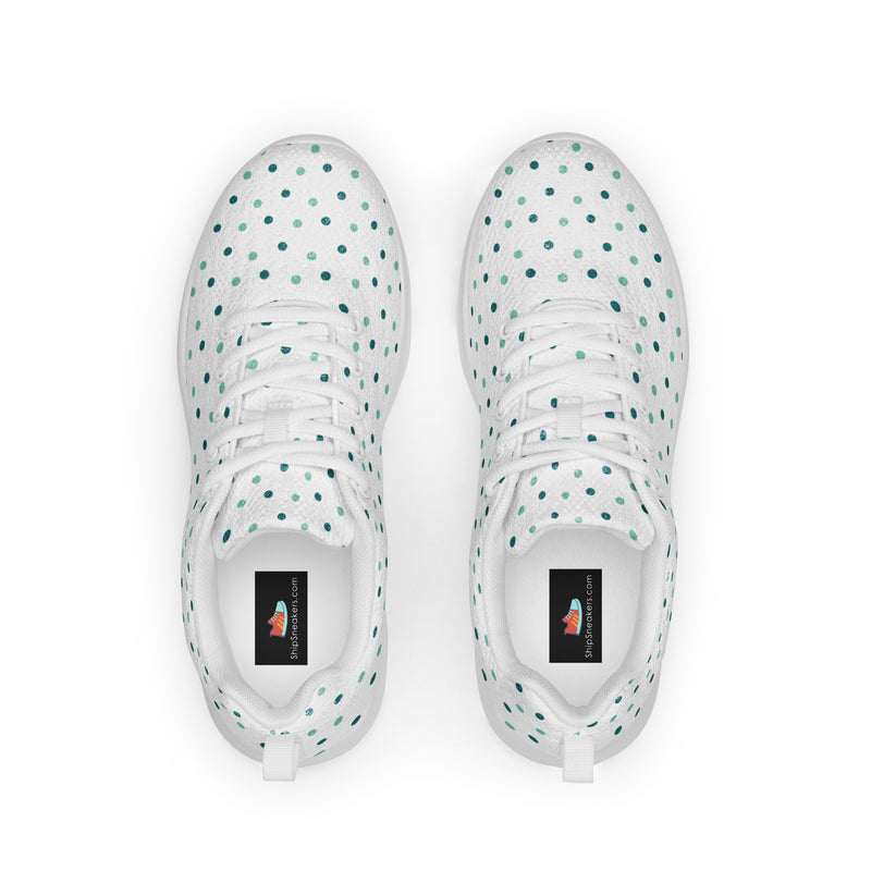 Mint Polka Dot Athletic #121 - Back View | HA!LO Canvas Sneakers