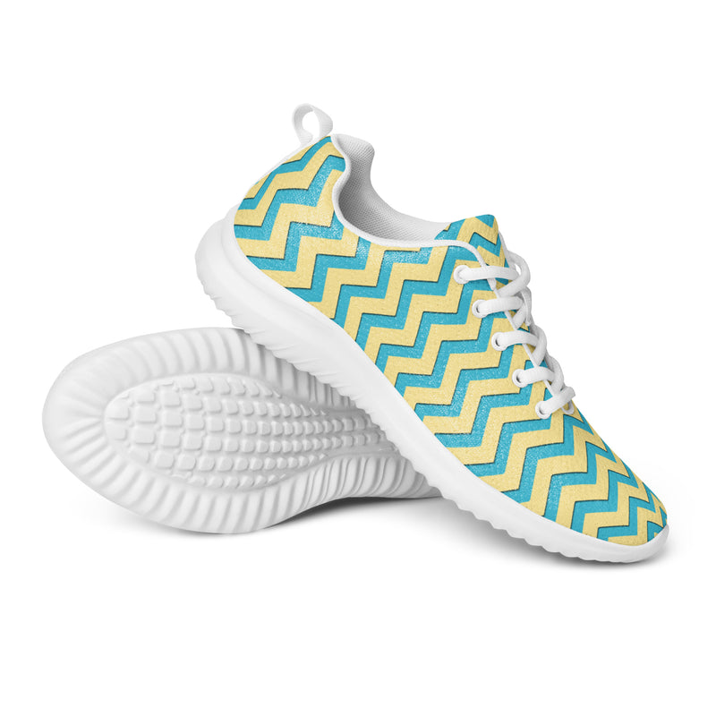 Teal Chevron Athletic #134 - Canvas High Top Sneakers | HA!LO