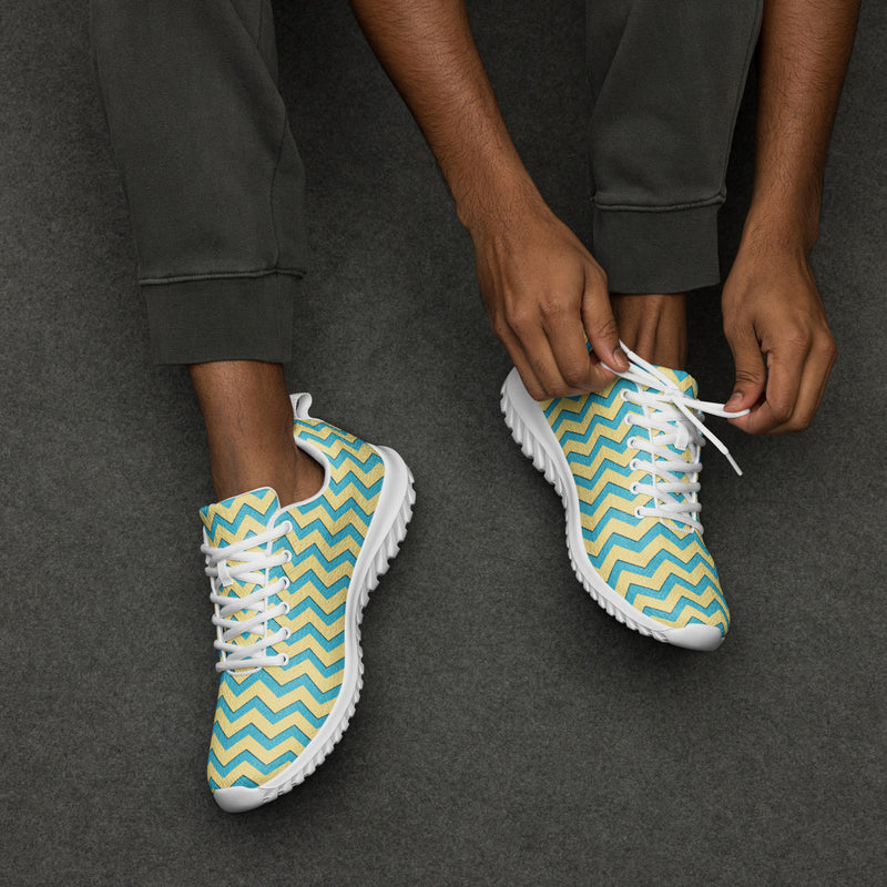 Teal Chevron Athletic #134 - Opposite Side | HA!LO Canvas Sneakers
