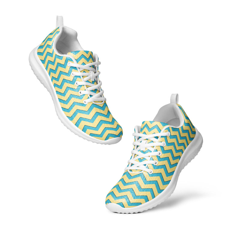 Teal Chevron Athletic #134 - Top Down View | HA!LO Canvas Sneakers