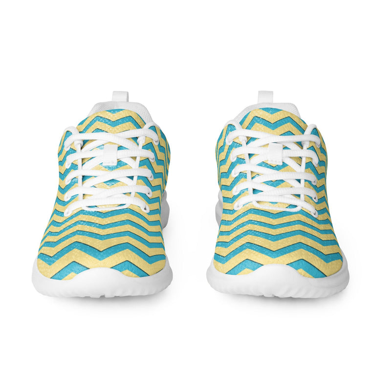 Teal Chevron Athletic #134 - Front View | HA!LO Canvas Sneakers