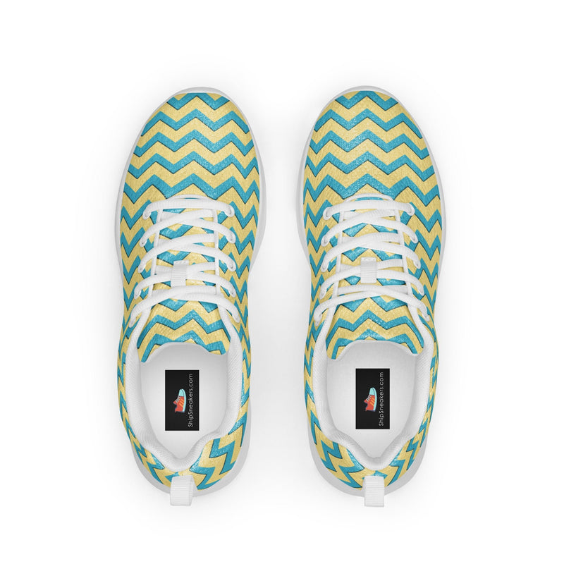 Teal Chevron Athletic #134 - Back View | HA!LO Canvas Sneakers