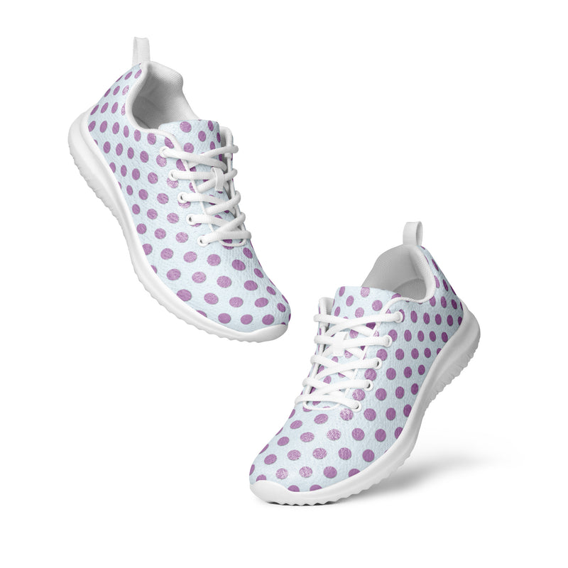 Lavender Dot Large Athletic #135 - Top Down View | HA!LO Canvas Sneakers