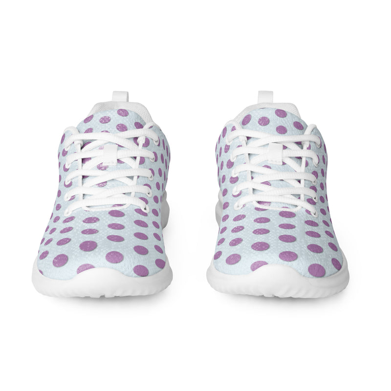Lavender Dot Large Athletic #135 - Front View | HA!LO Canvas Sneakers