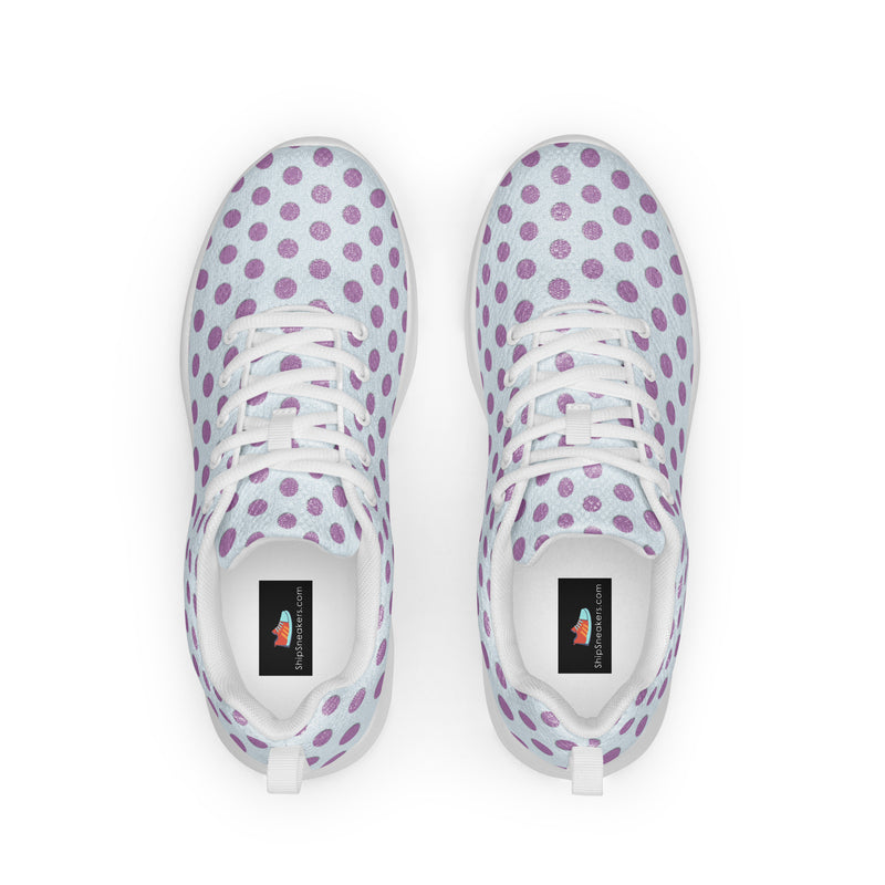 Lavender Dot Large Athletic #135 - Back View | HA!LO Canvas Sneakers