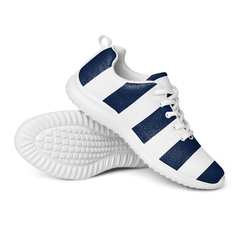 Navy Wide Stripe Athletic #142 - Canvas High Top Sneakers | HA!LO