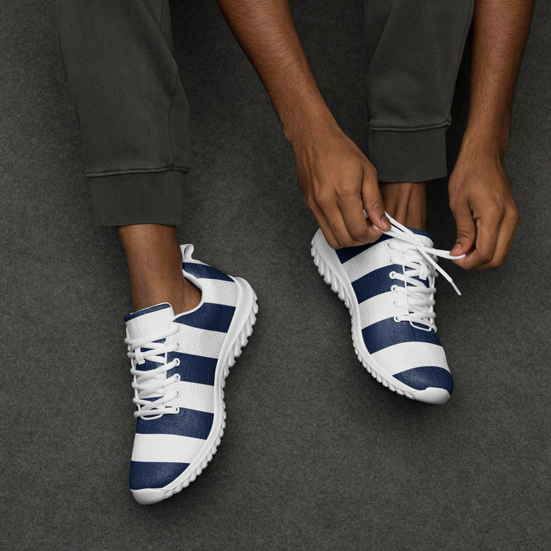 Navy Wide Stripe Athletic #142 - Opposite Side | HA!LO Canvas Sneakers