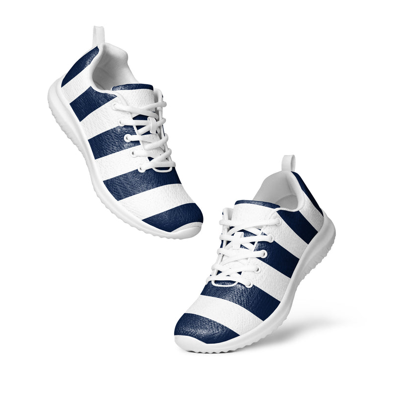 Navy Wide Stripe Athletic #142 - Top Down View | HA!LO Canvas Sneakers