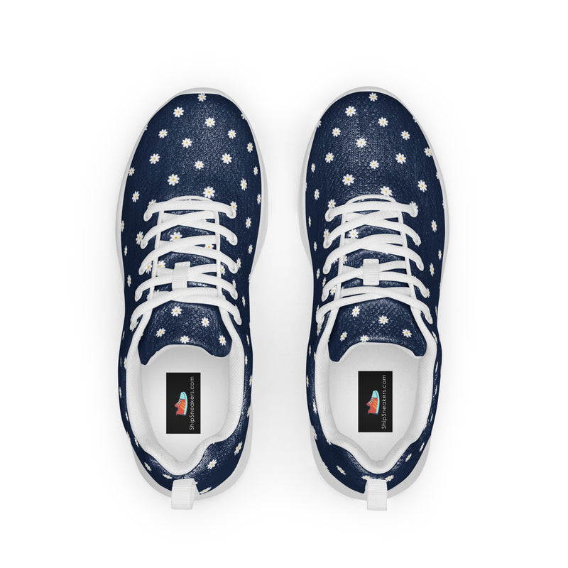 Navy Dot Large Athletic #143 - Back View | HA!LO Canvas Sneakers