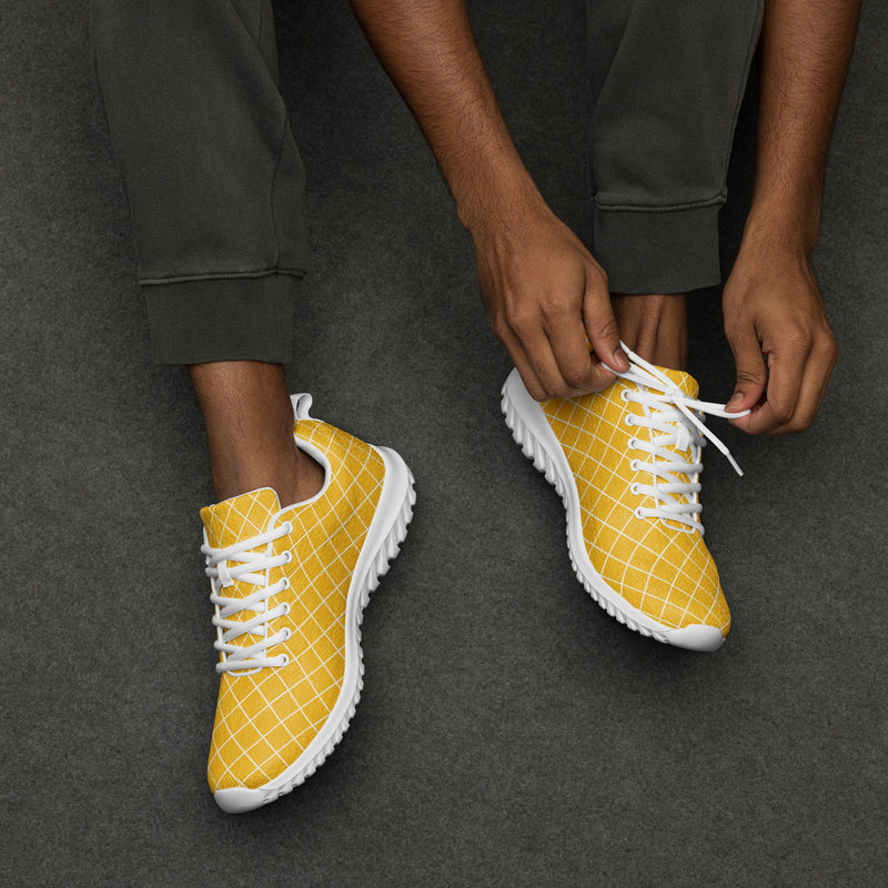 Yellow Lattice Athletic #144 - Opposite Side | HA!LO Canvas Sneakers