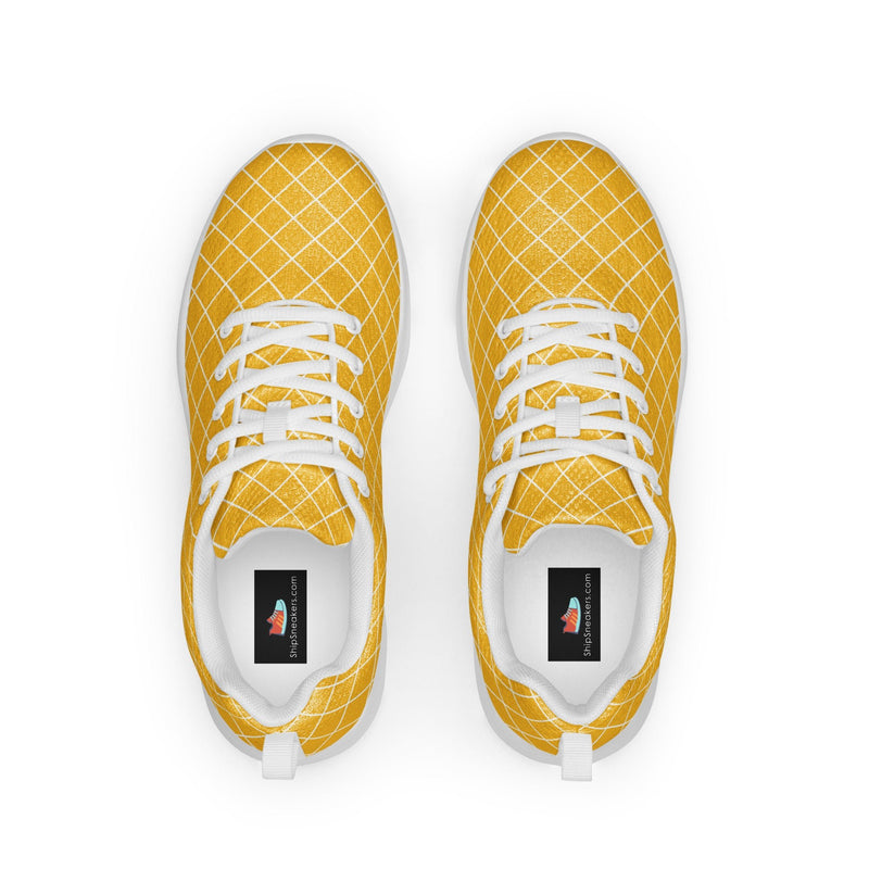 Yellow Lattice Athletic #144 - Back View | HA!LO Canvas Sneakers
