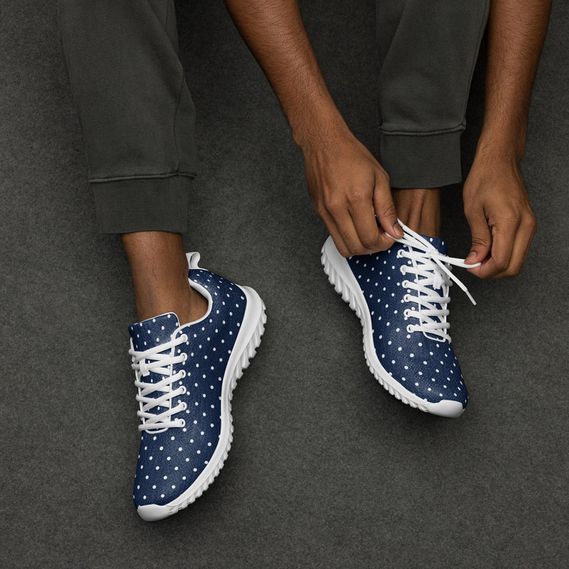 Navy Star Dot Athletic #147 - Opposite Side | HA!LO Canvas Sneakers