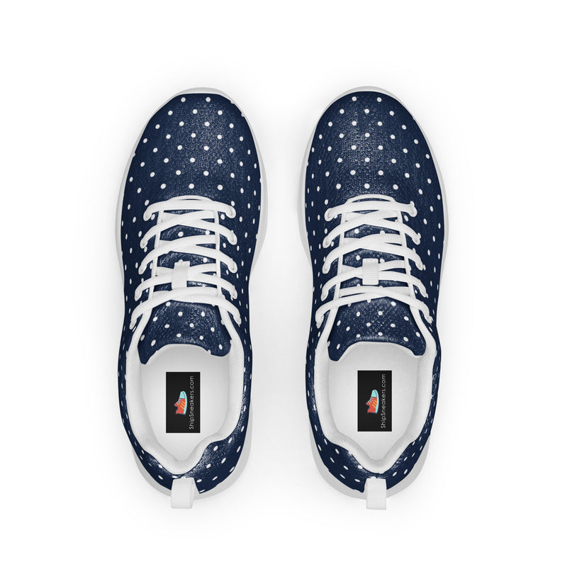 Navy Star Dot Athletic #147 - Back View | HA!LO Canvas Sneakers