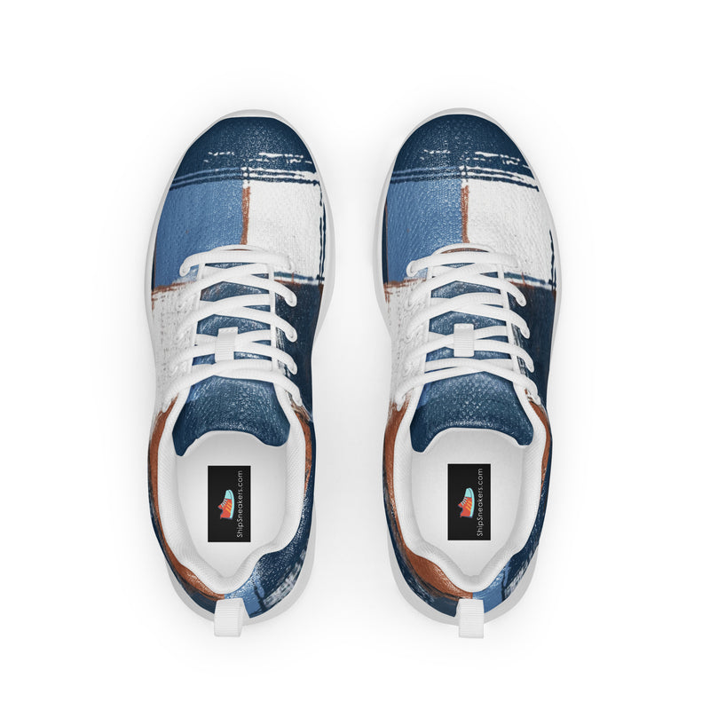 Dark Denim Patch Athletic #150 - Back View | HA!LO Canvas Sneakers