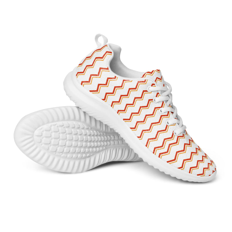 Coral Chevron Athletic #159 - Canvas High Top Sneakers | HA!LO