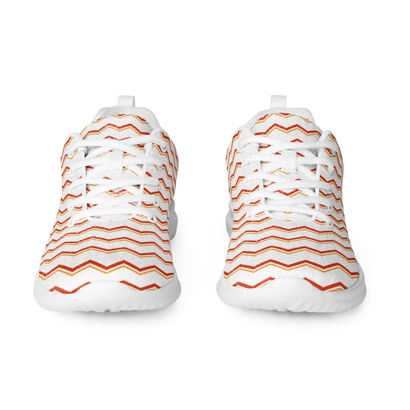 Coral Chevron Athletic #159 - Front View | HA!LO Canvas Sneakers