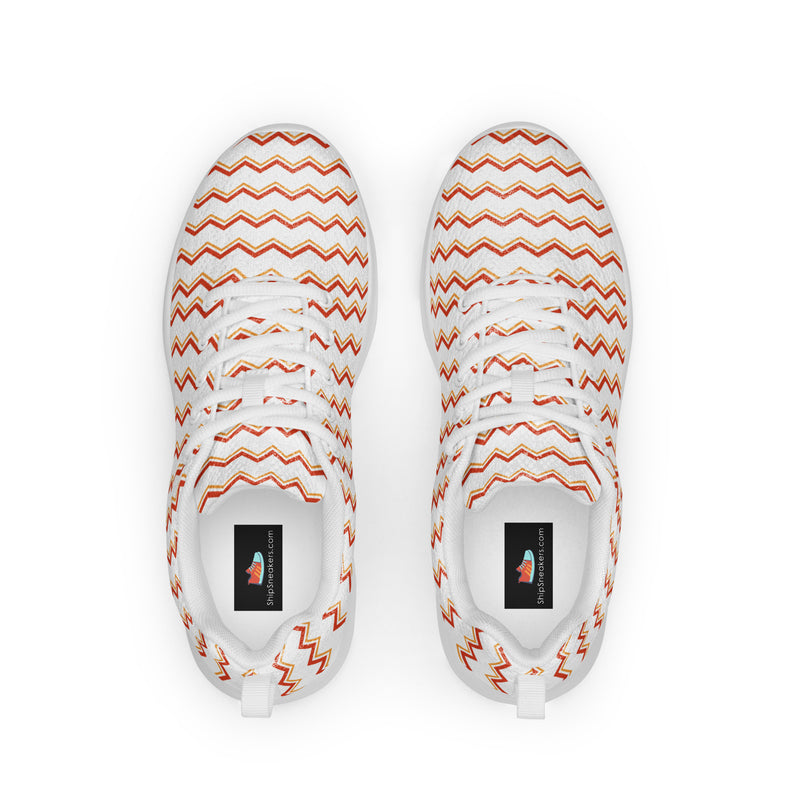 Coral Chevron Athletic #159 - Back View | HA!LO Canvas Sneakers