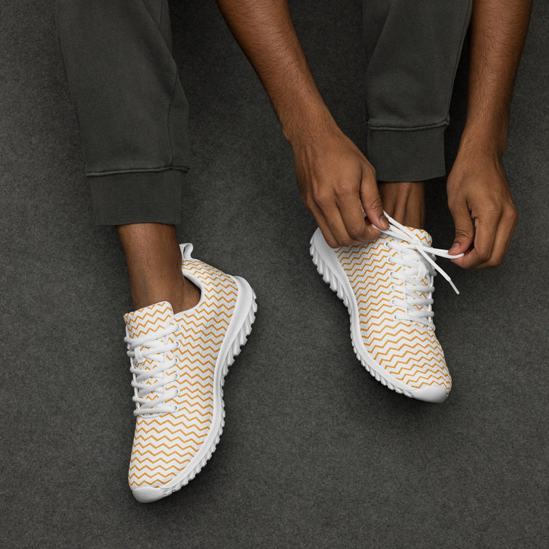 Cream Chevron Athletic #165 - Opposite Side | HA!LO Canvas Sneakers