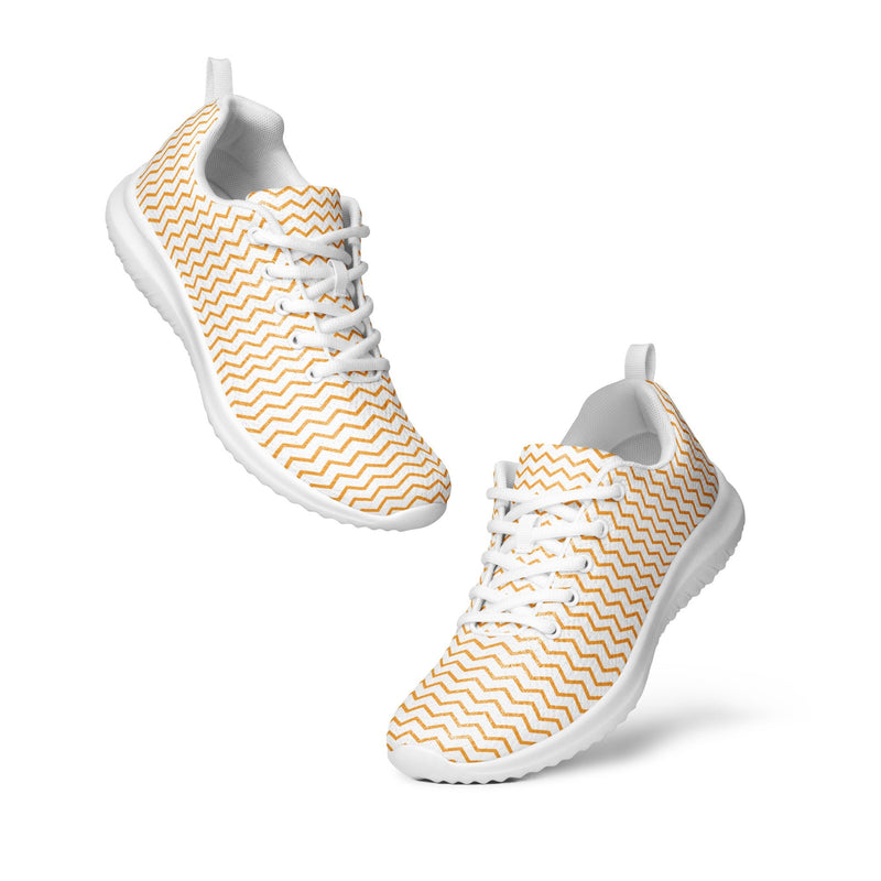 Cream Chevron Athletic #165 - Top Down View | HA!LO Canvas Sneakers