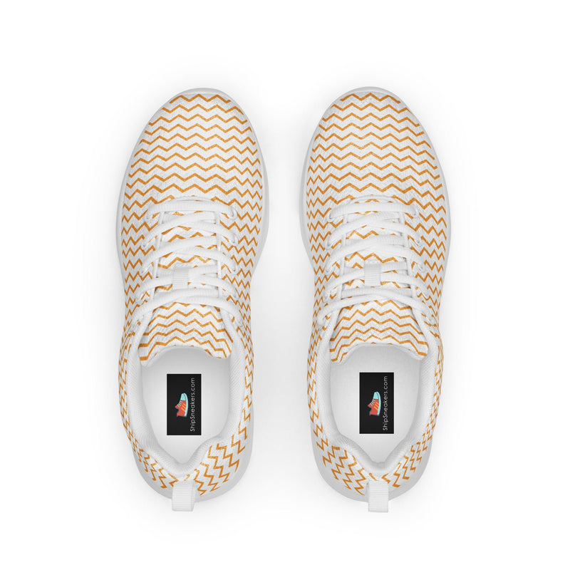 Cream Chevron Athletic #165 - Back View | HA!LO Canvas Sneakers