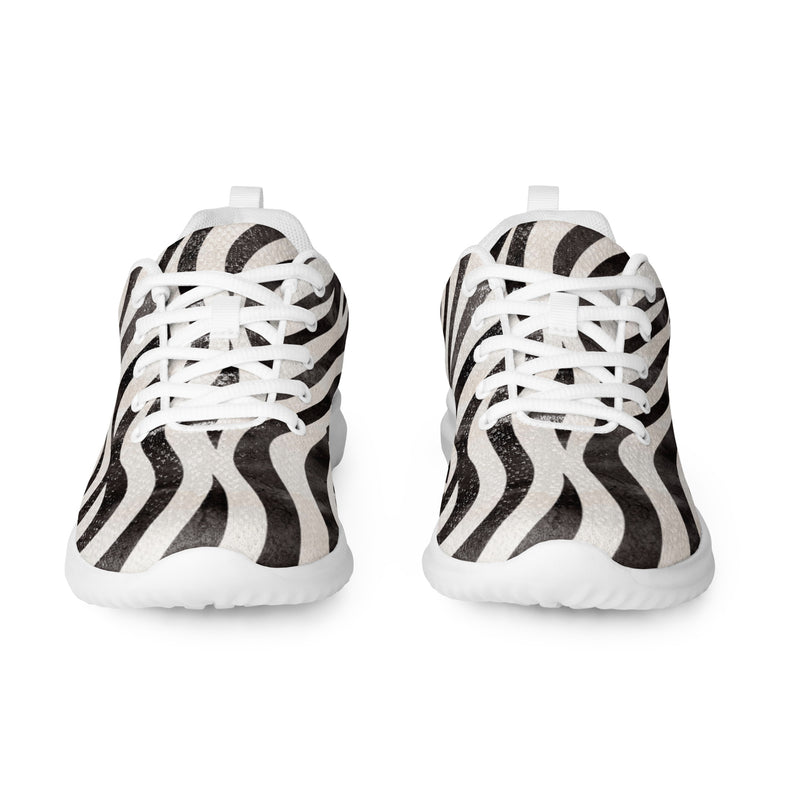 Zebra Stripe Athletic #170 - Front View | HA!LO Canvas Sneakers