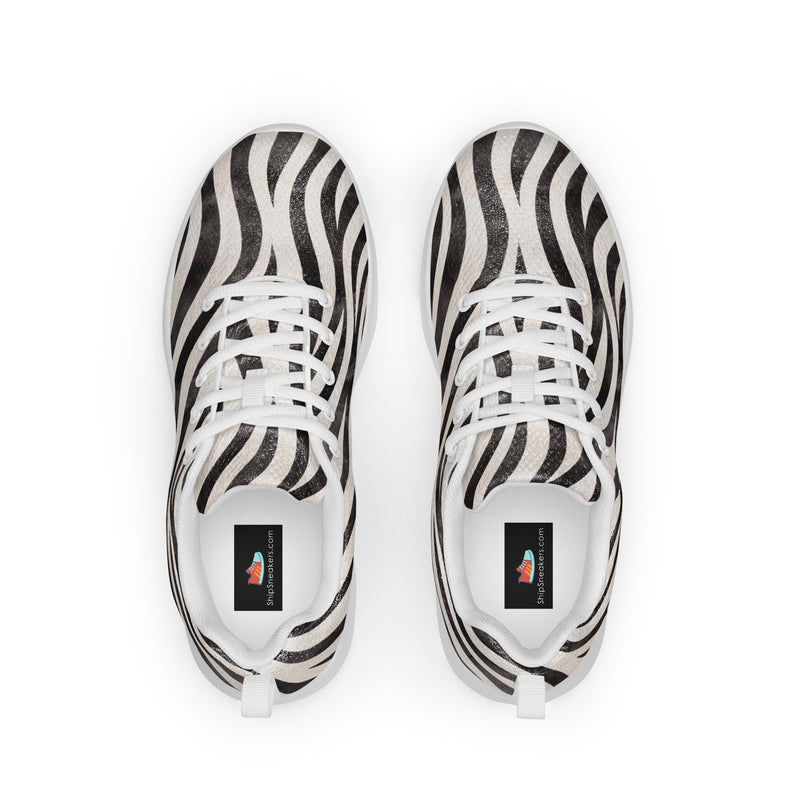 Zebra Stripe Athletic #170 - Back View | HA!LO Canvas Sneakers