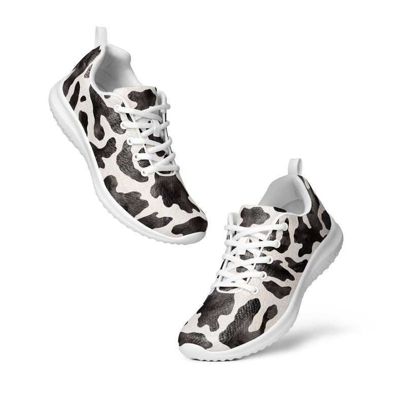 Cow Print Athletic #175 - Top Down View | HA!LO Canvas Sneakers