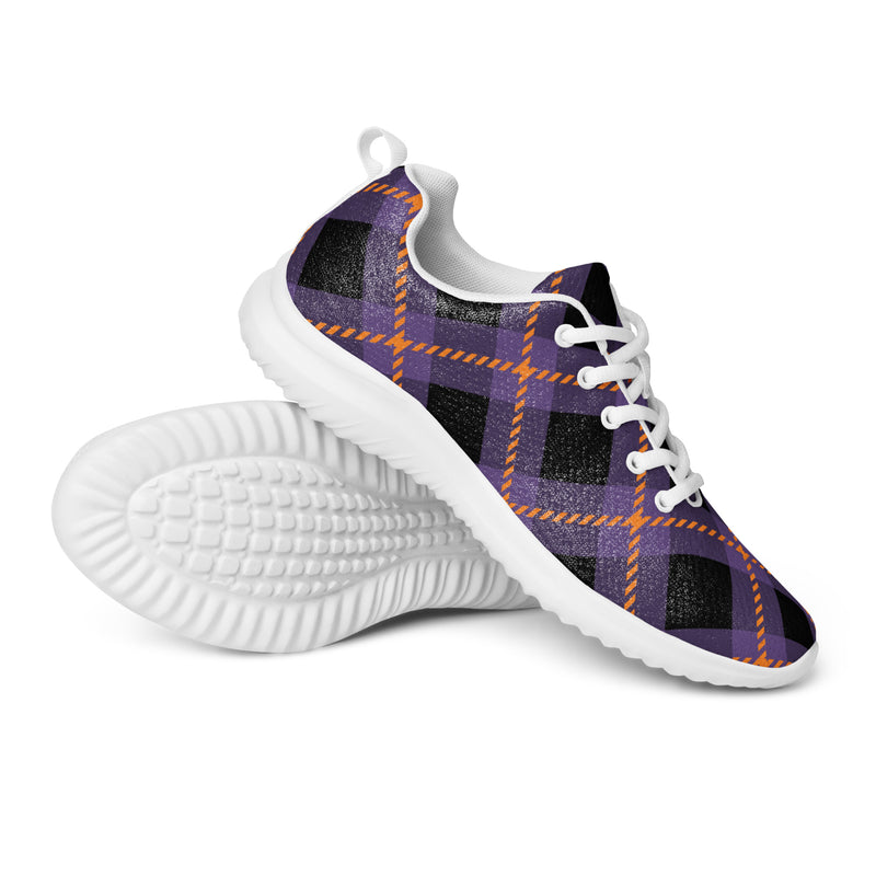 Navy Purple Plaid Athletic #178 - Canvas High Top Sneakers | HA!LO