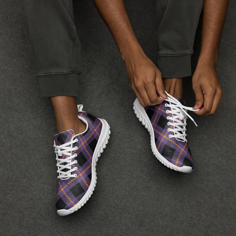Navy Purple Plaid Athletic #178 - Opposite Side | HA!LO Canvas Sneakers